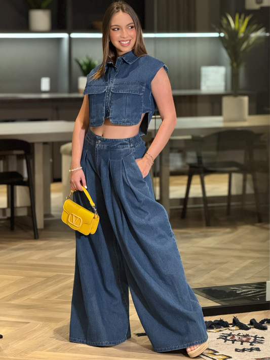 Angels Denim Vest Set