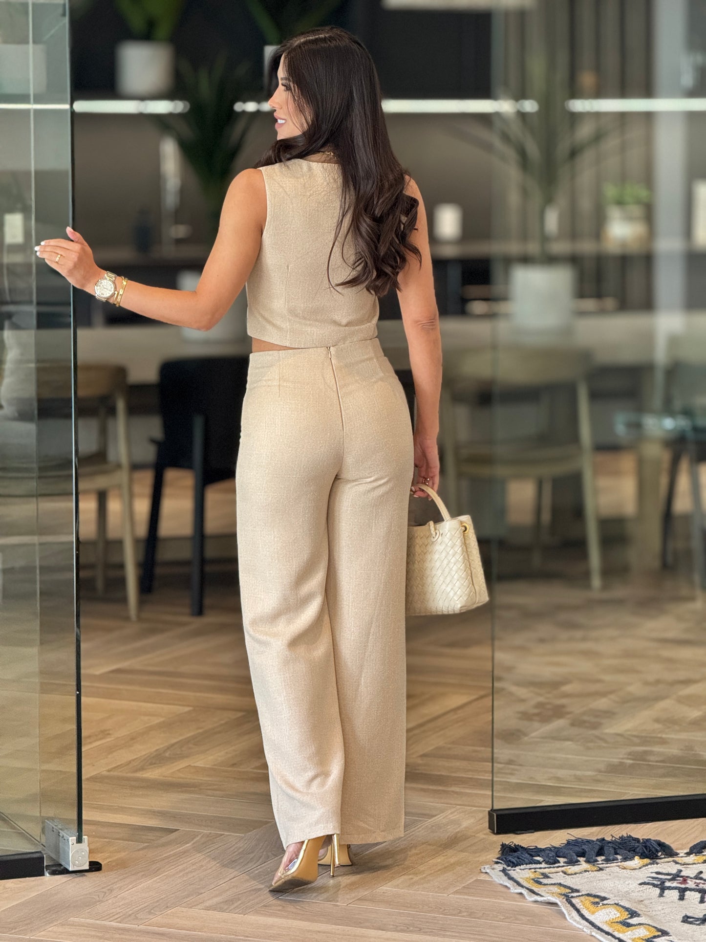 Editte Beige Vest Set