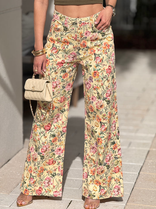 Bouquet Floral Print Jeans