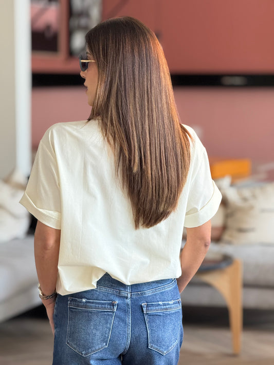 Cartoon Hat White Oversized T-Shirt