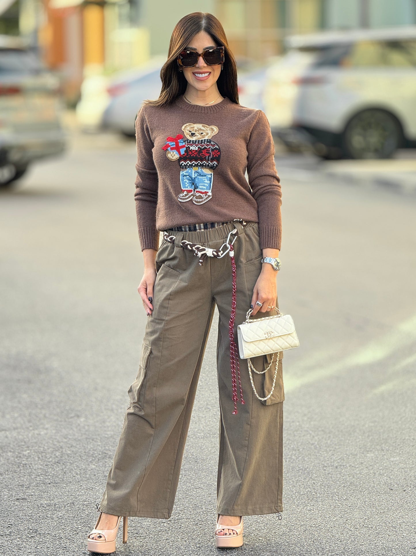 Malena Green Waistband+Keychain Pants