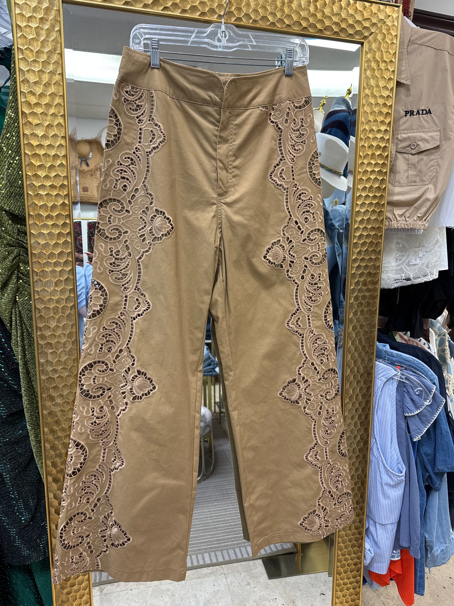 Renata Beige Cutout Pants