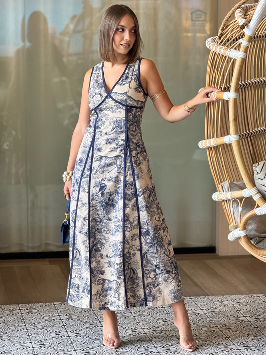 Dory Navy Print Dress