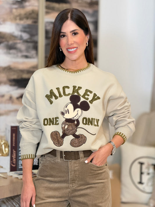 2509 Mick Beige Embro Sweater Top
