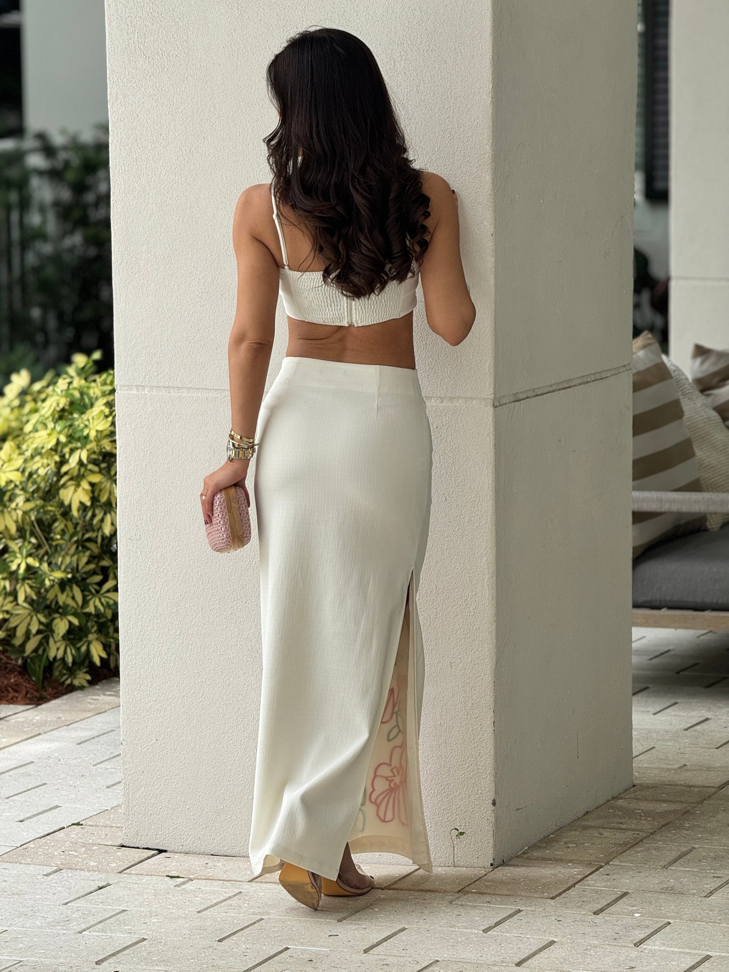 Brianna White/Multicolor Skirt Set