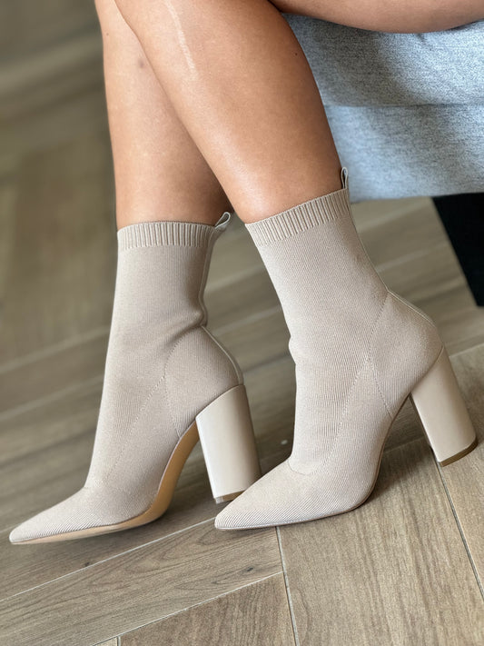 The Season Beige Socks Boots