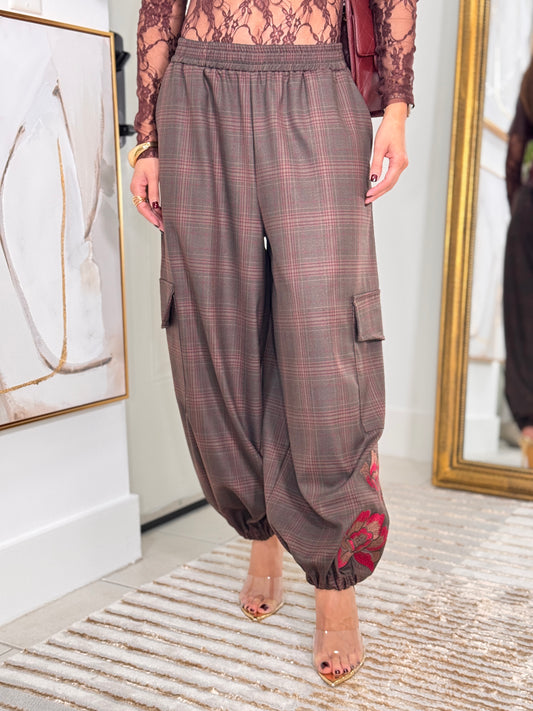 4061 Mig Brown Plaid Cargo Pants