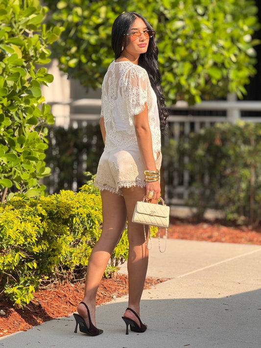 Amber White Lace Loose Top