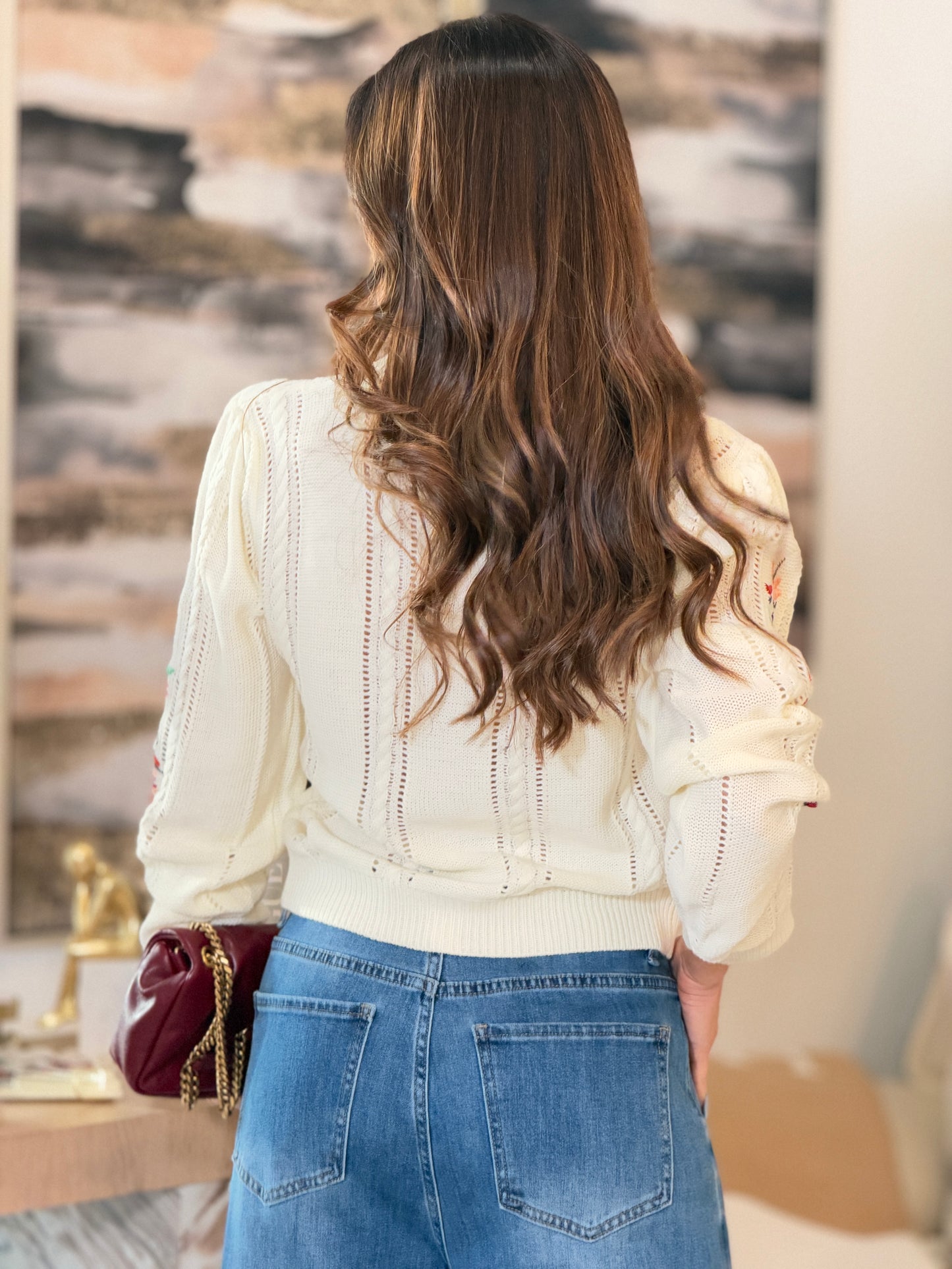 40516 Strut Ivory Knit Top
