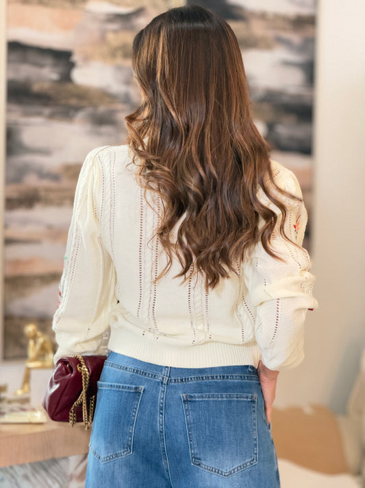 40516 Strut Ivory Knit Top