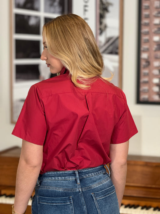 Marfa Red Cropped Shirt
