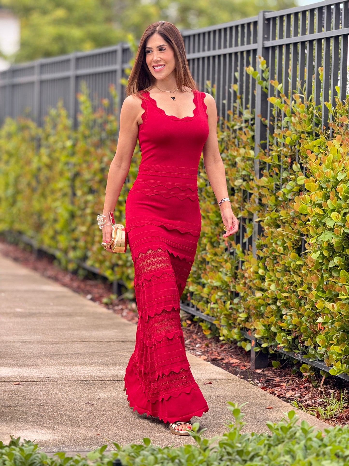 Rivera Cherry Red Knit Dress