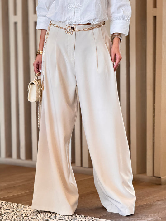 Milka Beige Trouser Pants