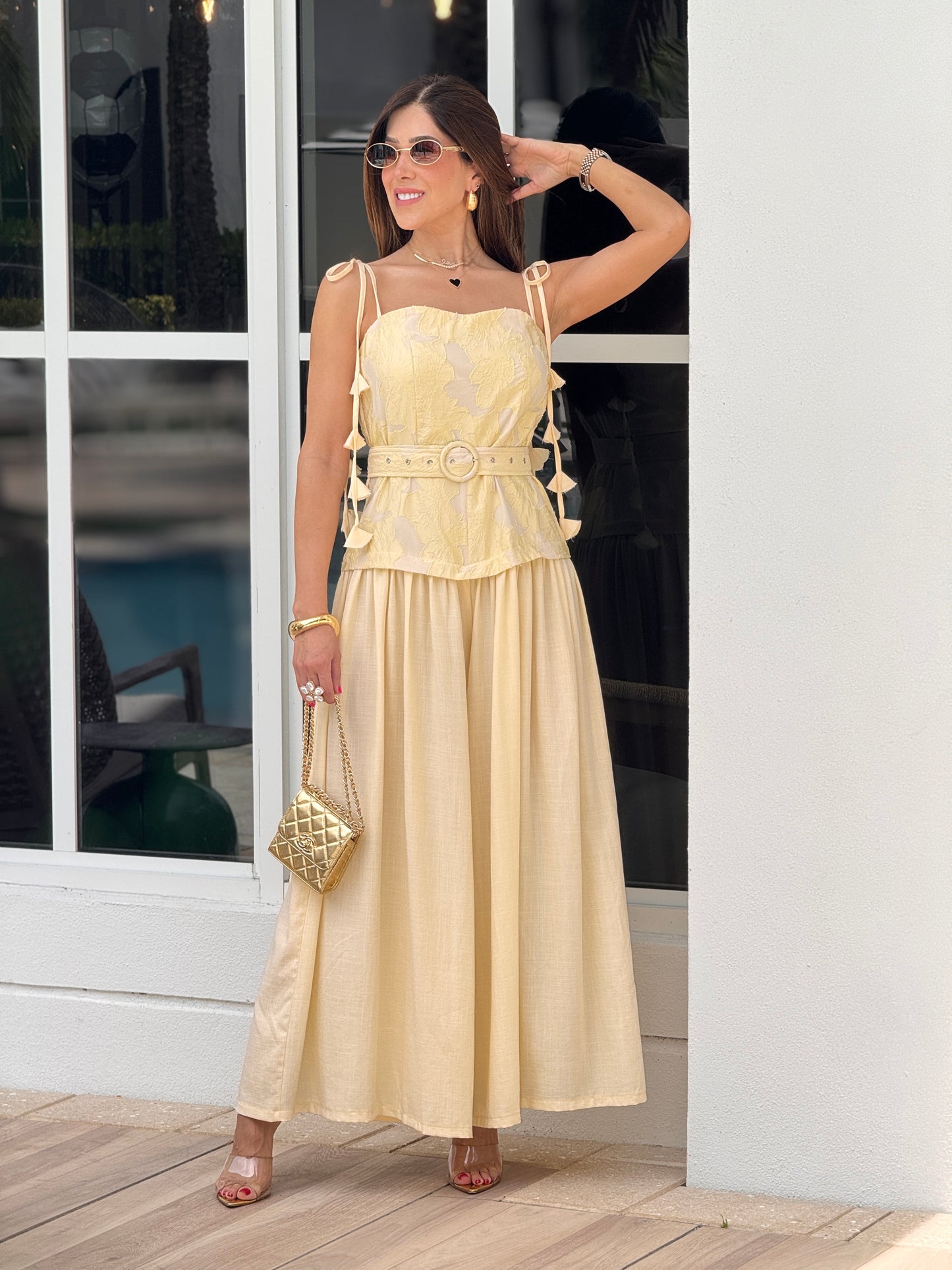 Voguish Yellow Lace Jumpsuit