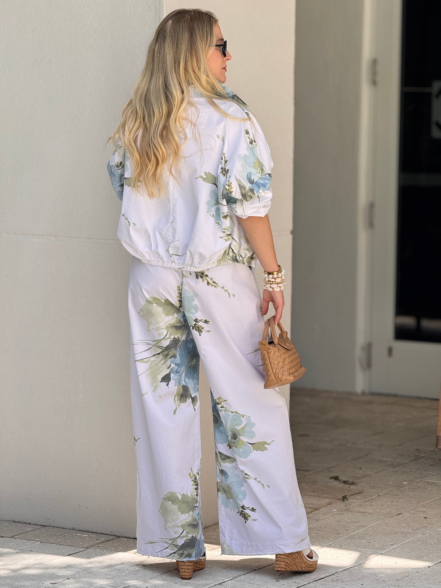 Italy Petunias White Denim Jacket Set
