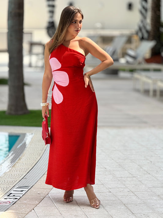 Milka Red/Pink Flower Dress