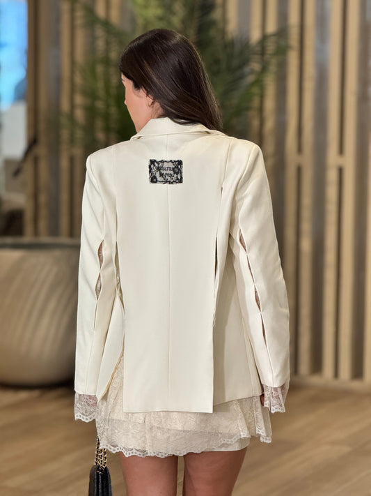 Boston Beige Leather Skirt