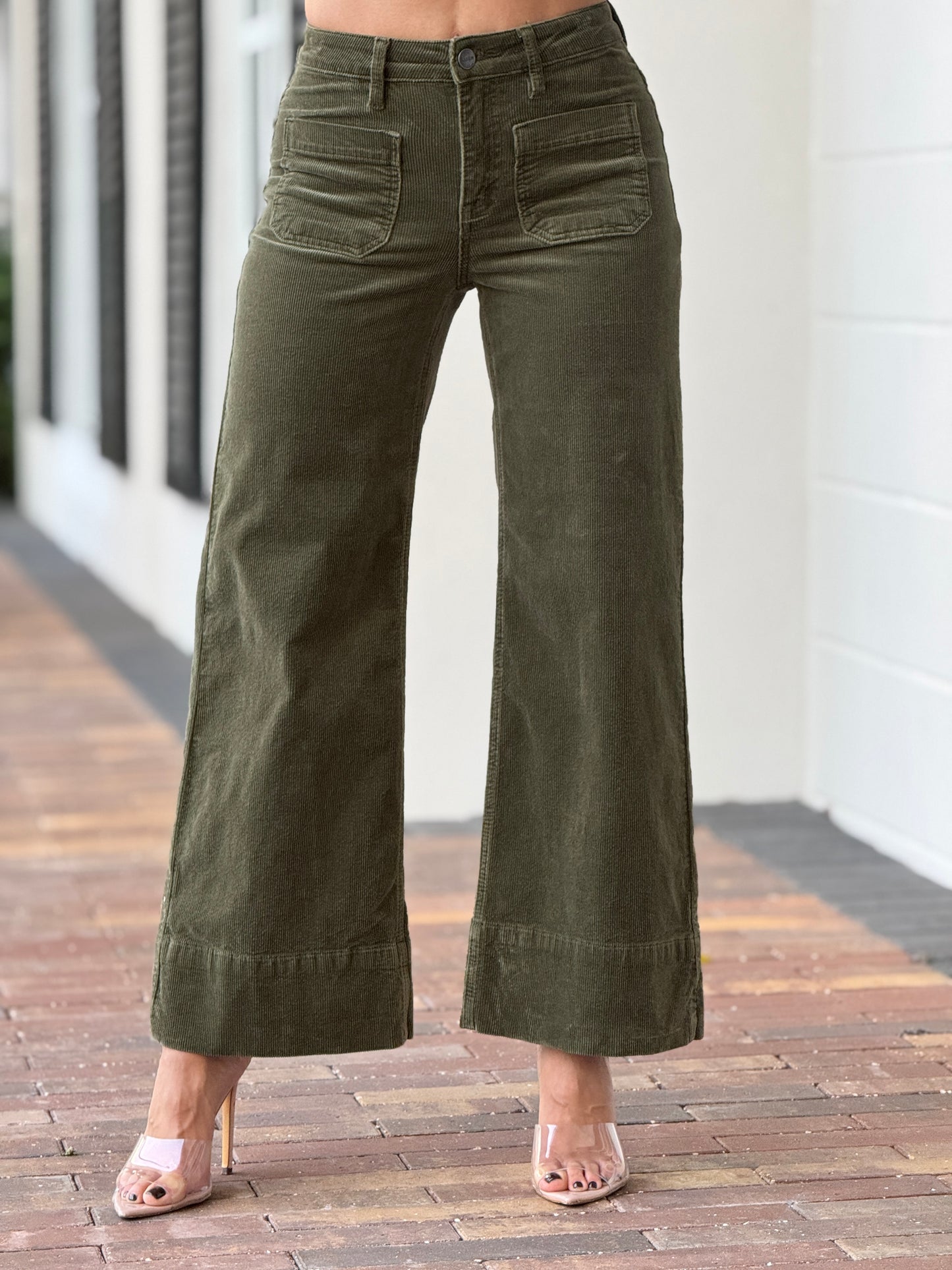 Risen Green Velvet Jeans