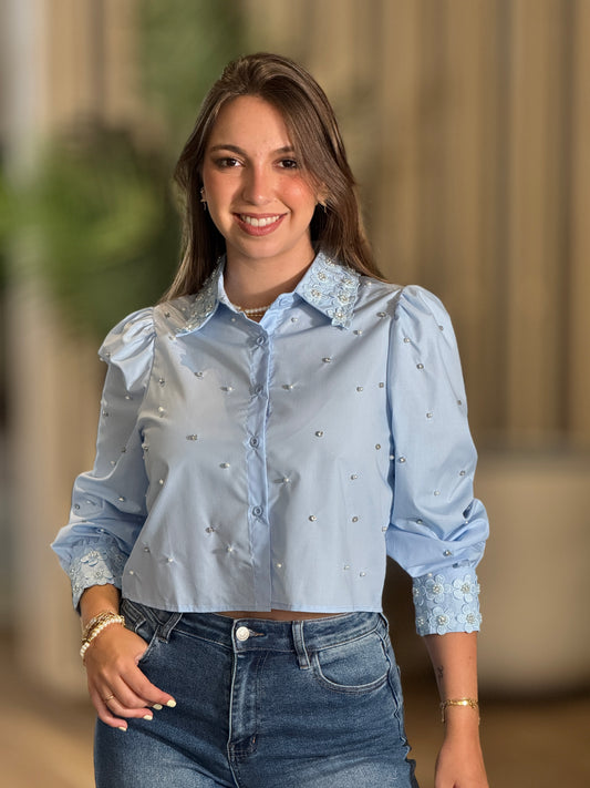 Dreamy Floral Blue Top