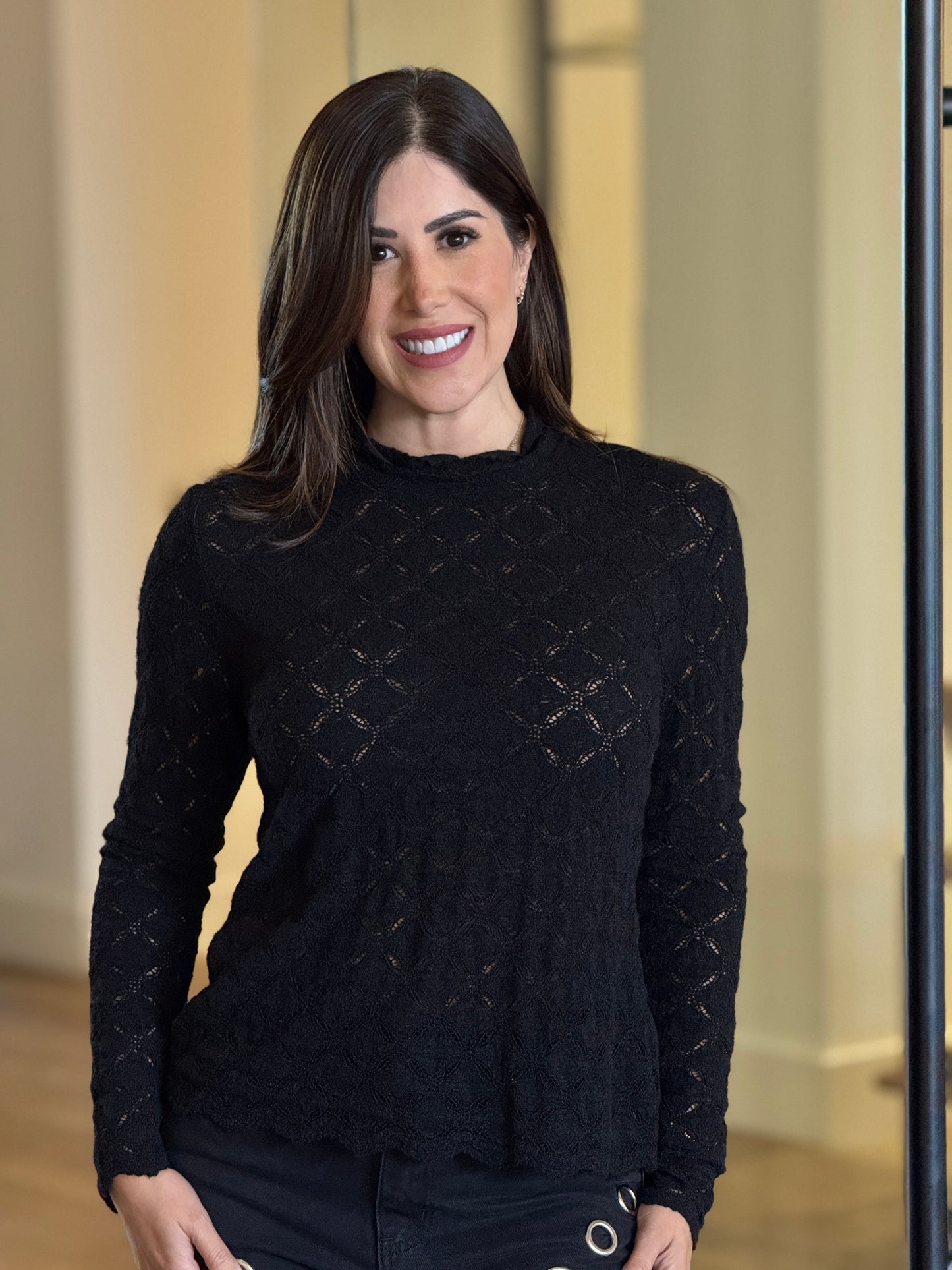 Vogue Black Fuzzy Top