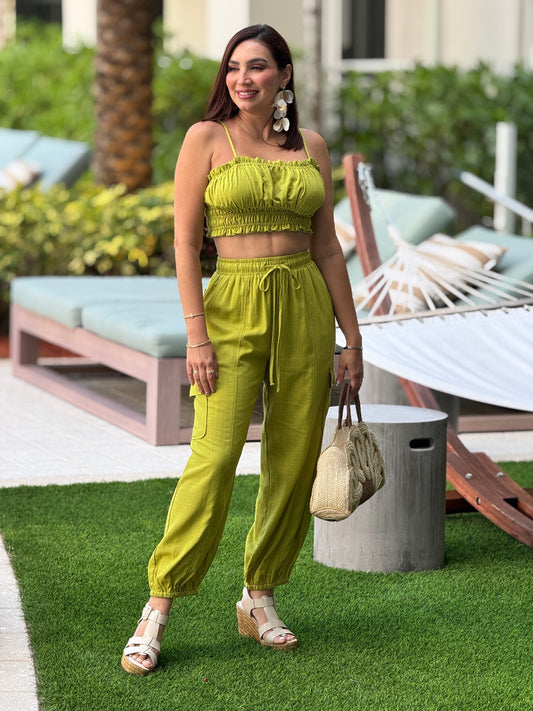 Cameo Green Linen Set