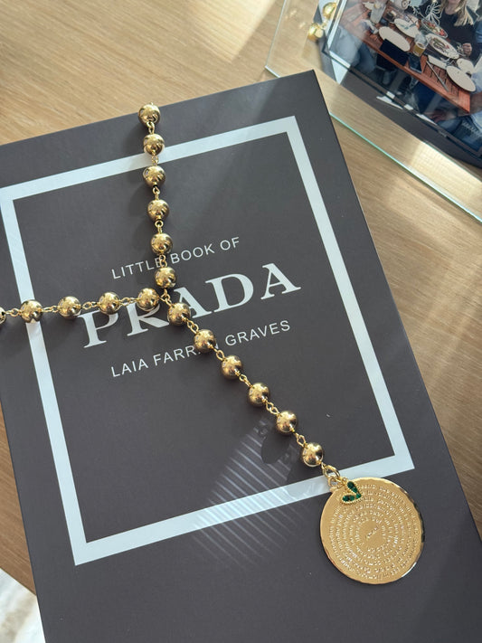 Padre Nuestro Round Charm Necklace