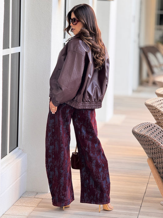 Botte Burgundy Leather Jacket Top