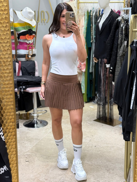 Angelica Brown Pleaded Skort