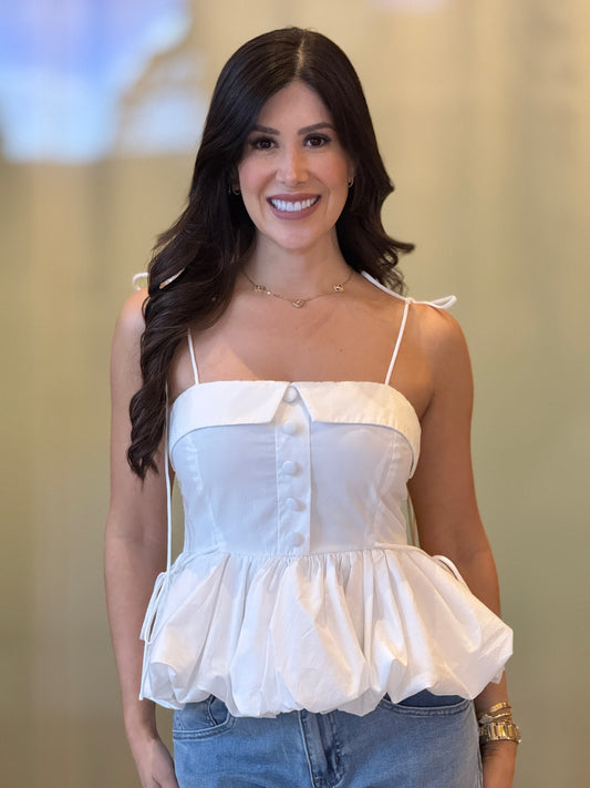 Amable White Bubble Top