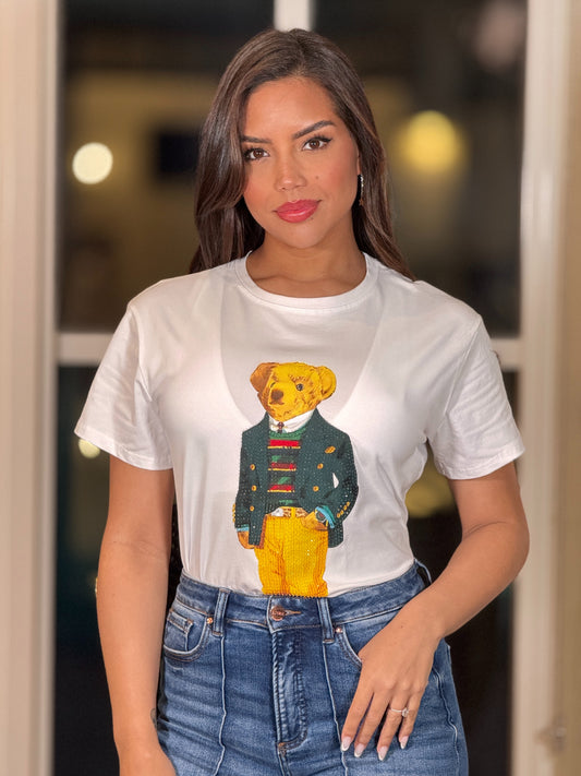 Serious Bear White T-Shirt