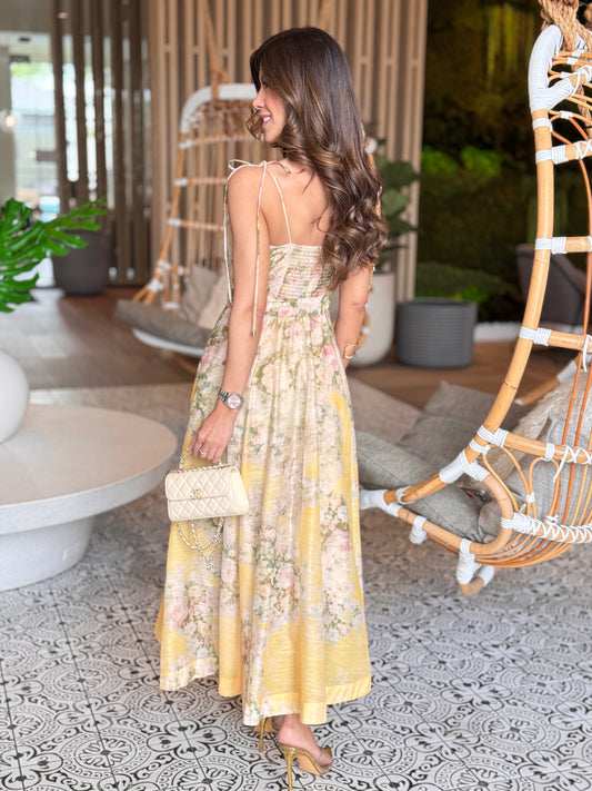 Gardenia Yellow/Green Sheer Dress