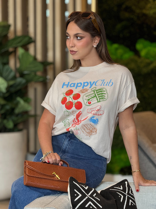 Happy Club Beige T-Shirt