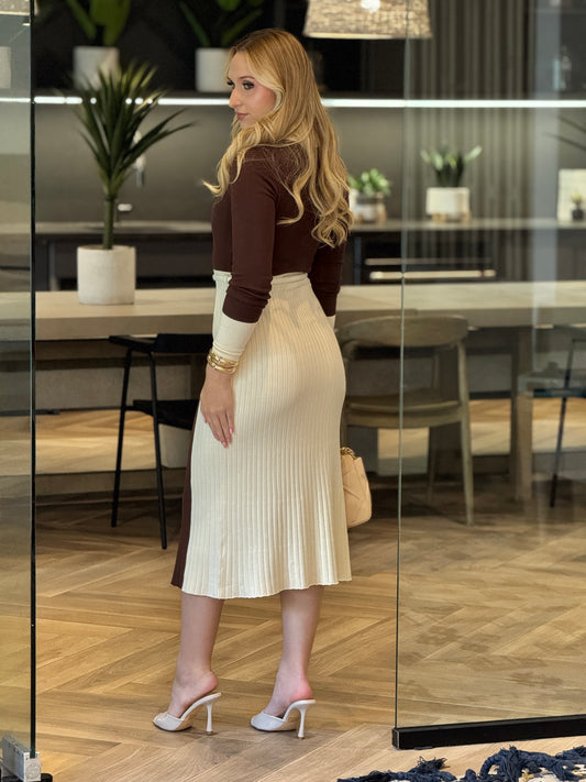 Rivera Brown/Yvory Knitted Dress