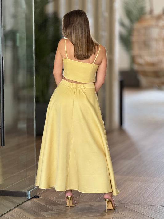 Irma 3D Flower Yellow Skirt Set