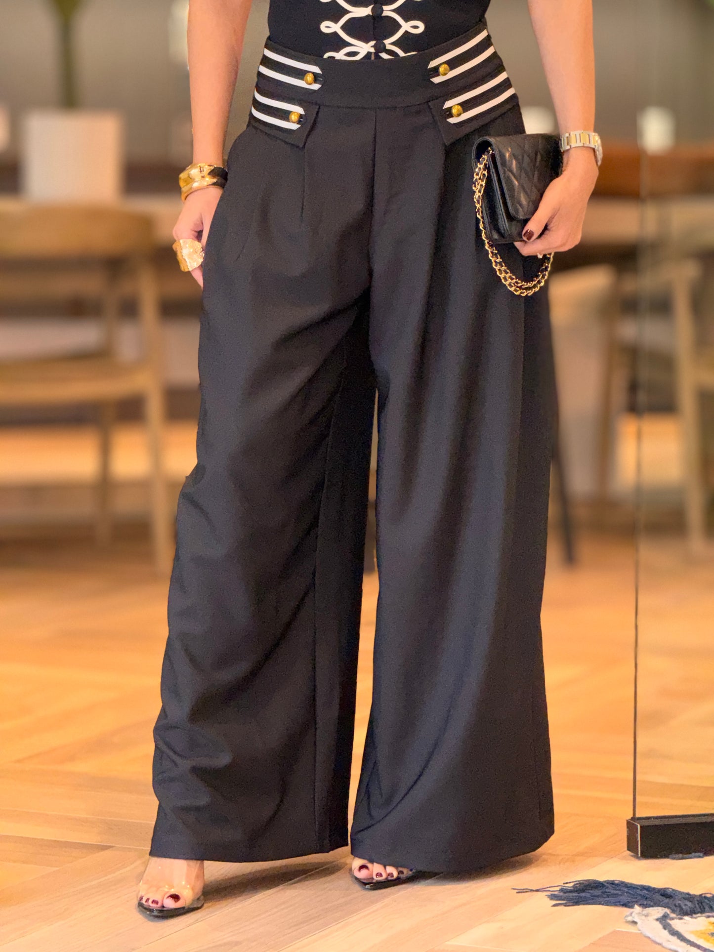 Ruah Black Napo Wide Leg Pants