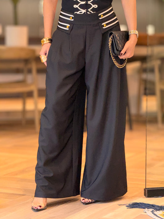 Ruah Black Napo Wide Leg Pants