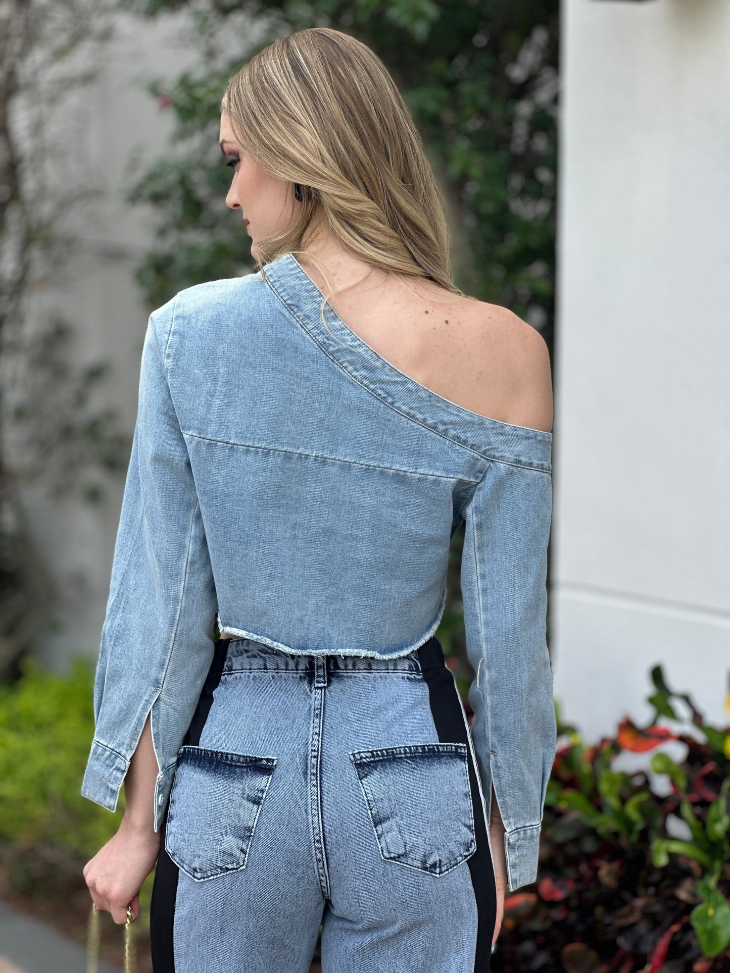 Jordan Denim Off Shoulder Top