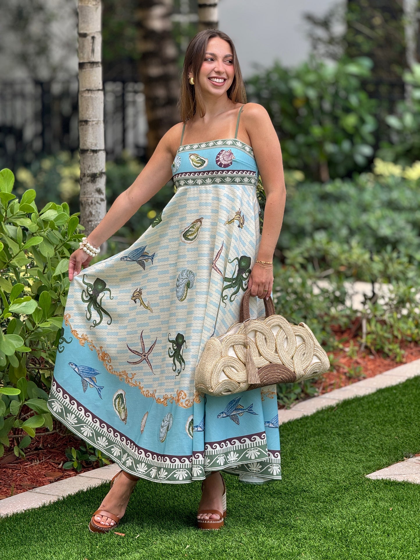 Shelly Print Blue Dress