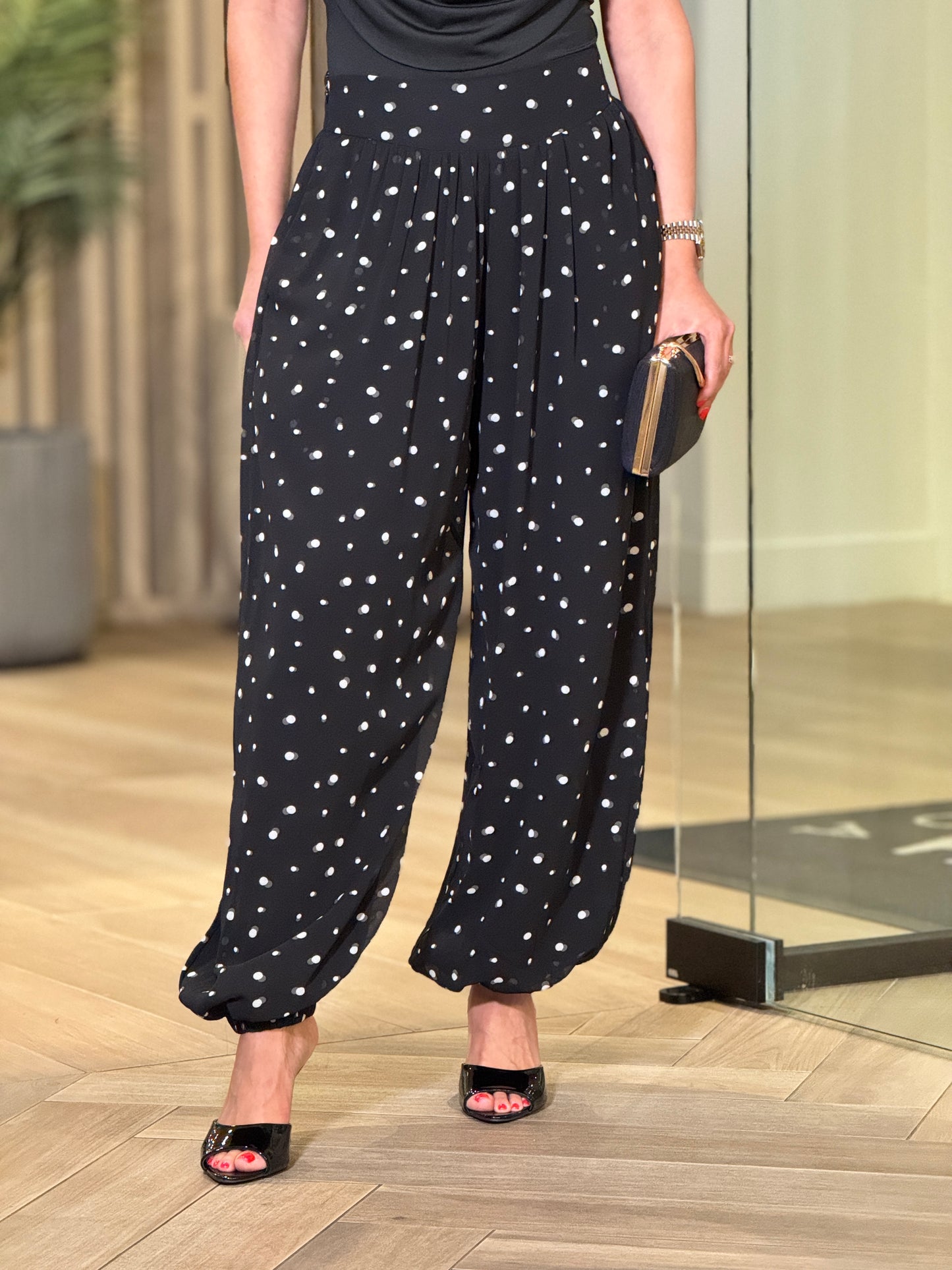 Jasmine Black Polka Dots Pants
