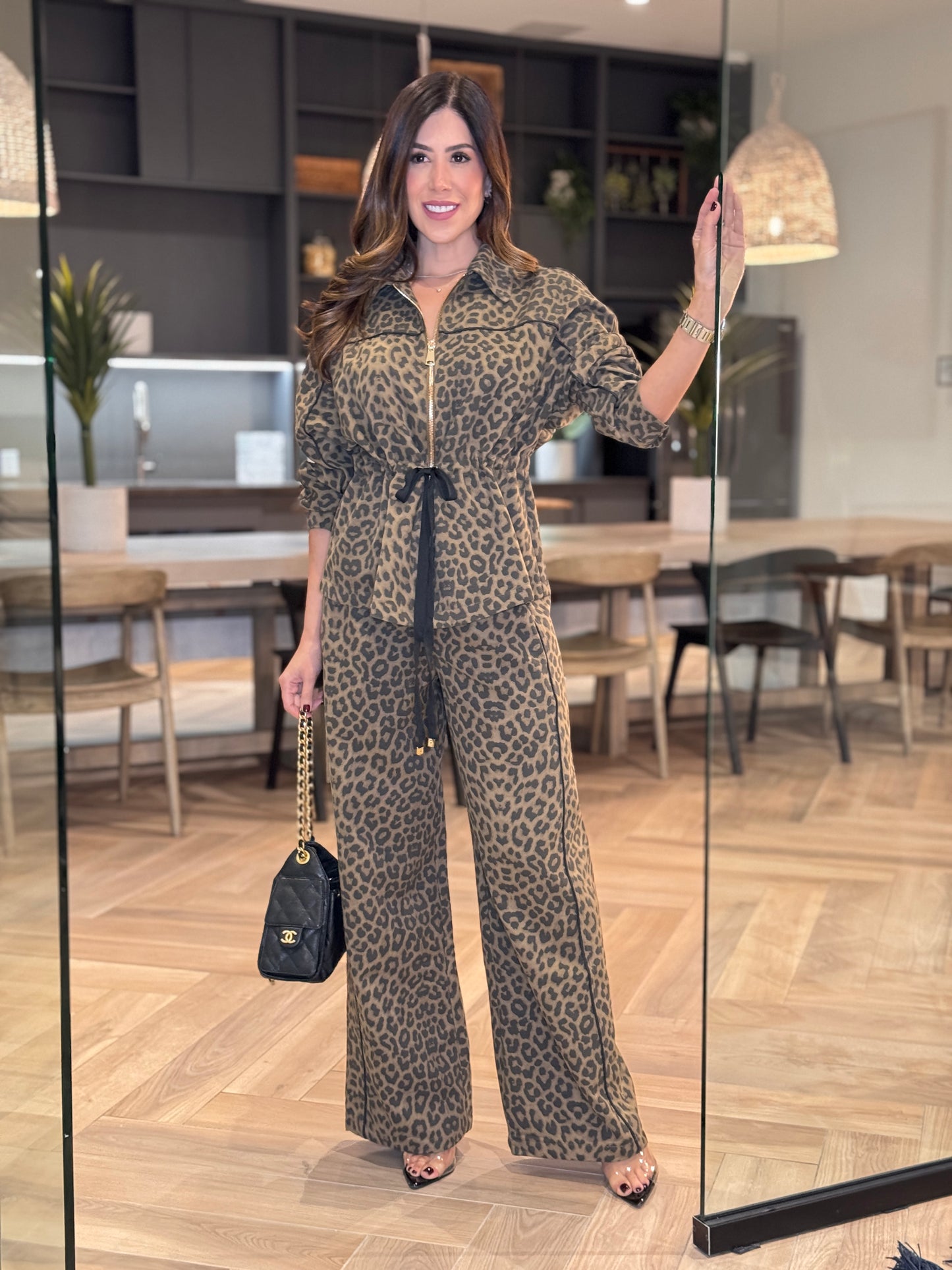 Linzy Leopard Barrel+Jacket Set