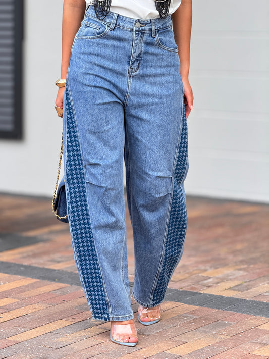 Perky Blue Side Vichy Wide Jeans
