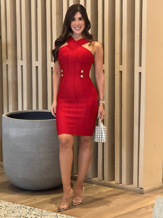 Rivera Red Sparkly Dress Gala