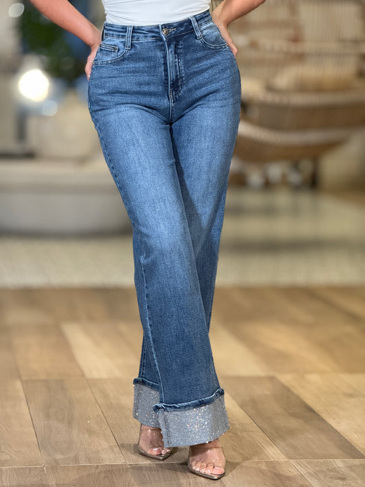 Nina Rhinestone Boot Jeans