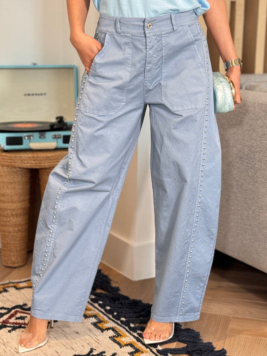 Italian Blue/Silver Remaches Jogger Pants