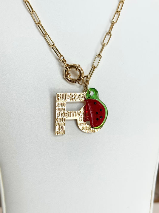 Watermelon+Fe Extra Long Necklace