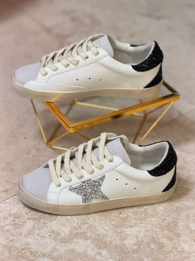GG White/Black Star Sneakers Shoes
