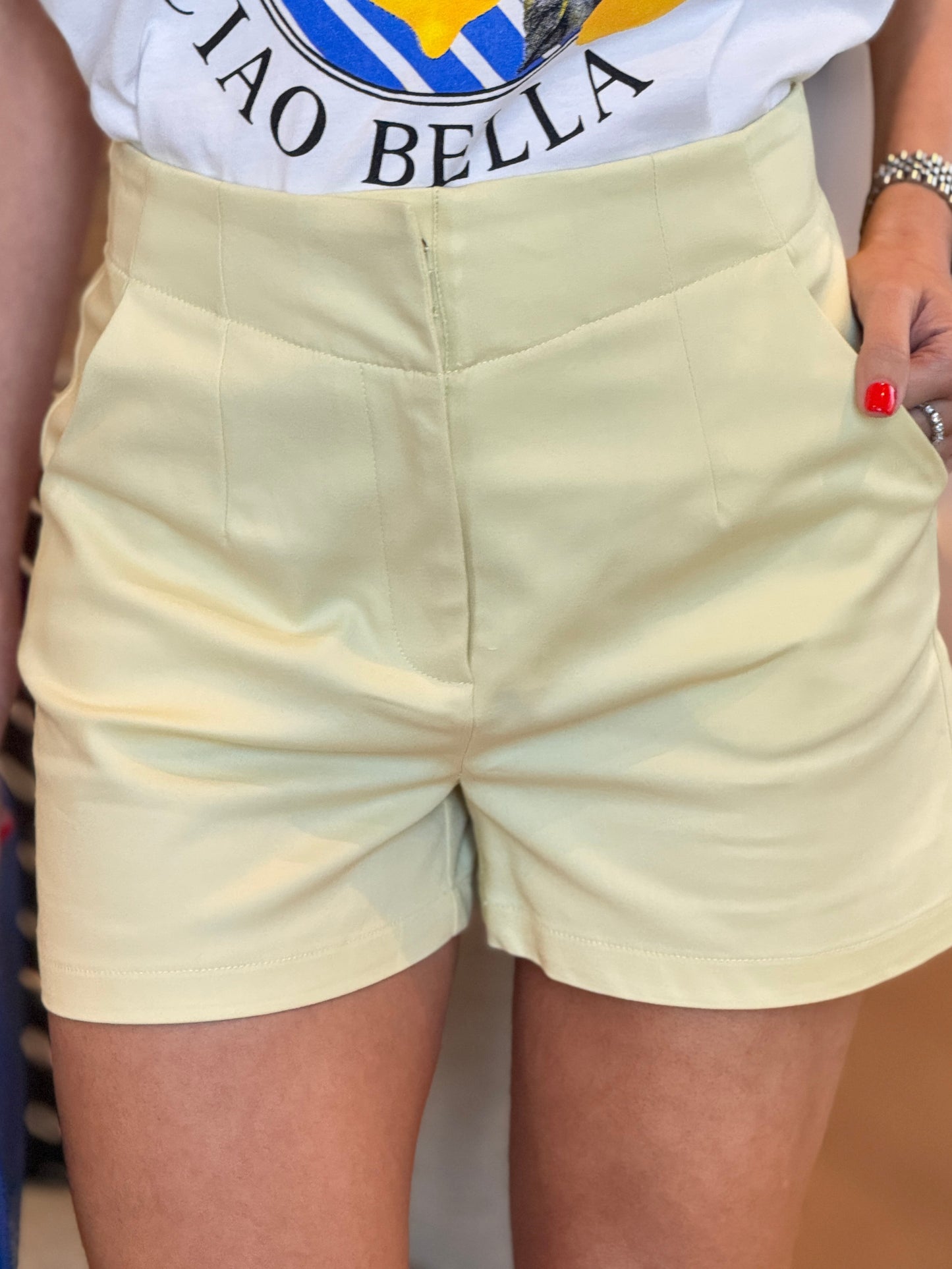 Ovianca Yellow Basic Shorts