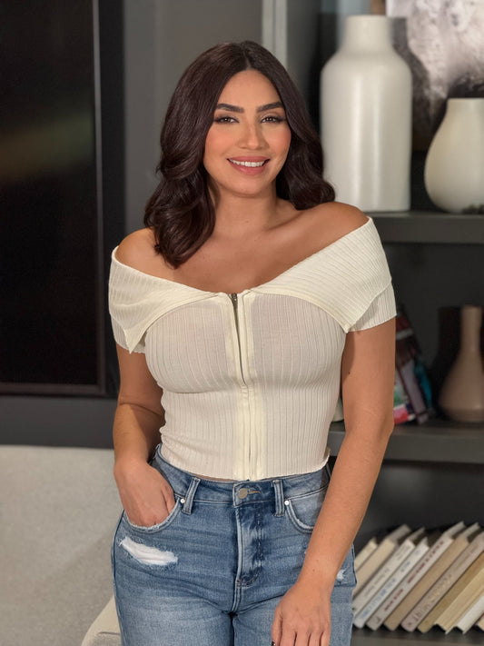 Astrid White Strapless Top