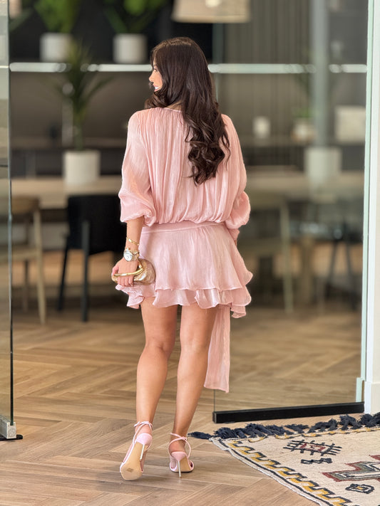 Anna Pink Chiffon Dress