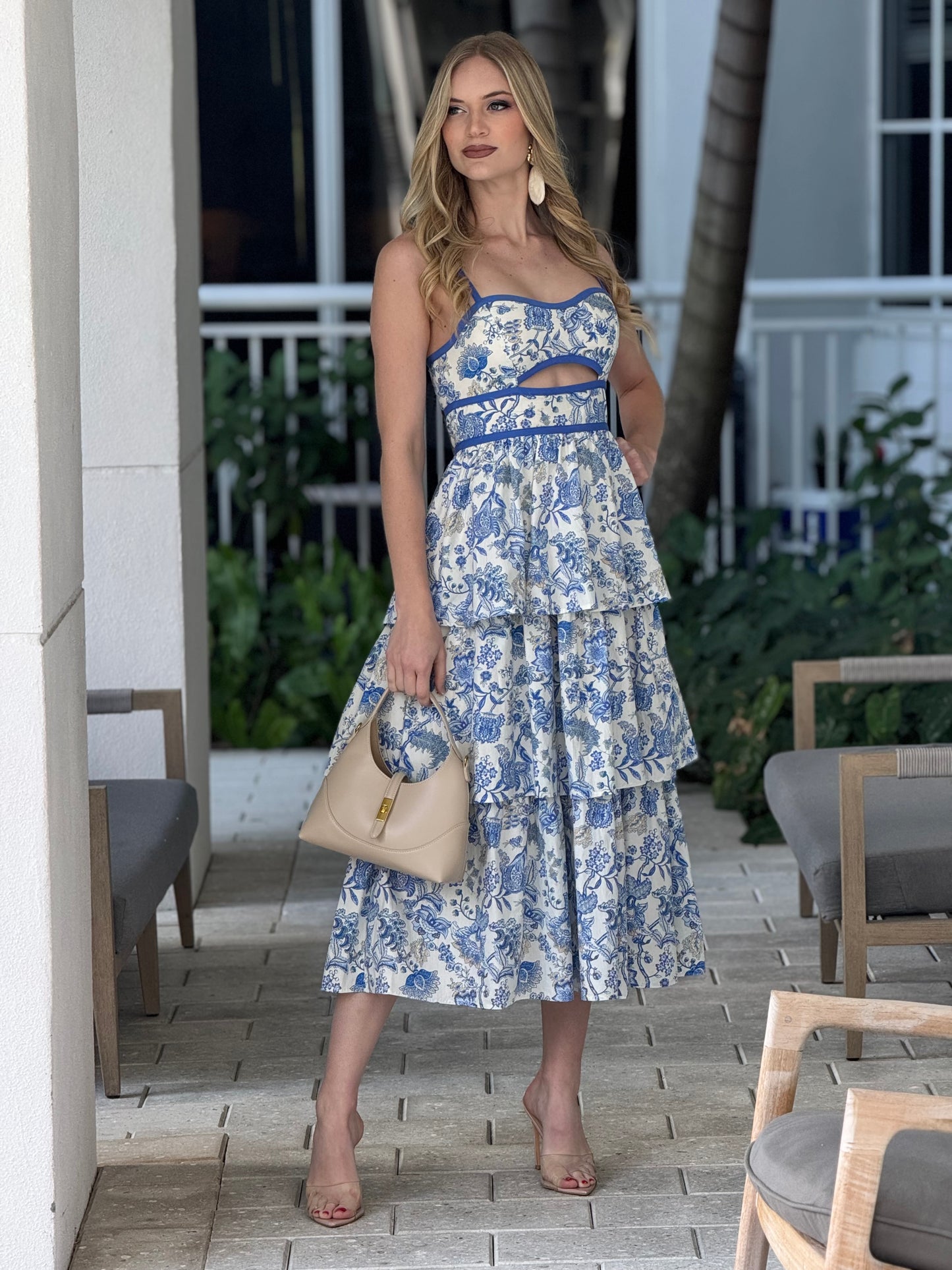 Alice Blue Print Ruffle Dress